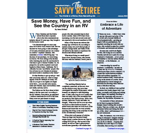 The Savvy Retiree – January 2020