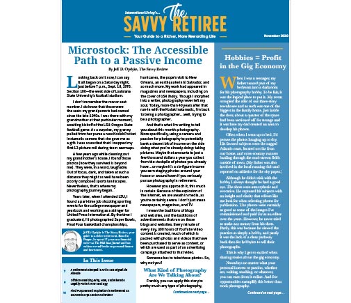 The Savvy Retiree – November 2020