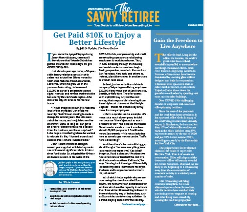 The Savvy Retiree – October 2020