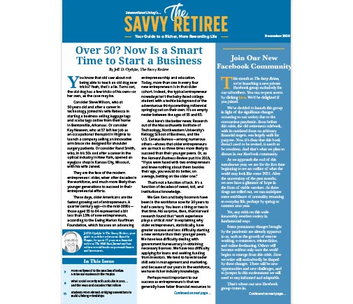 The Savvy Retiree – December 2020