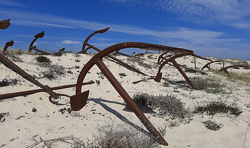 Exploring the “Anchor Cemetery” in Praia do Barril, Portugal